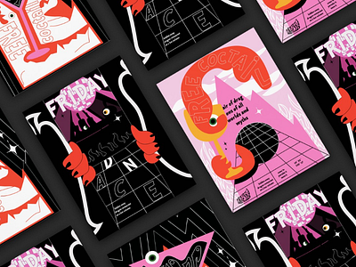 Poster for the dance evening banner black design identity illustrator pink poster product design