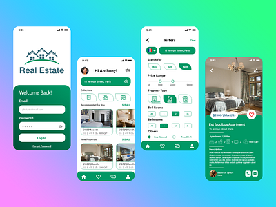 Real Estate App - Property Search and Estimation app booking design flat real estate real estate agency realestate ui ux