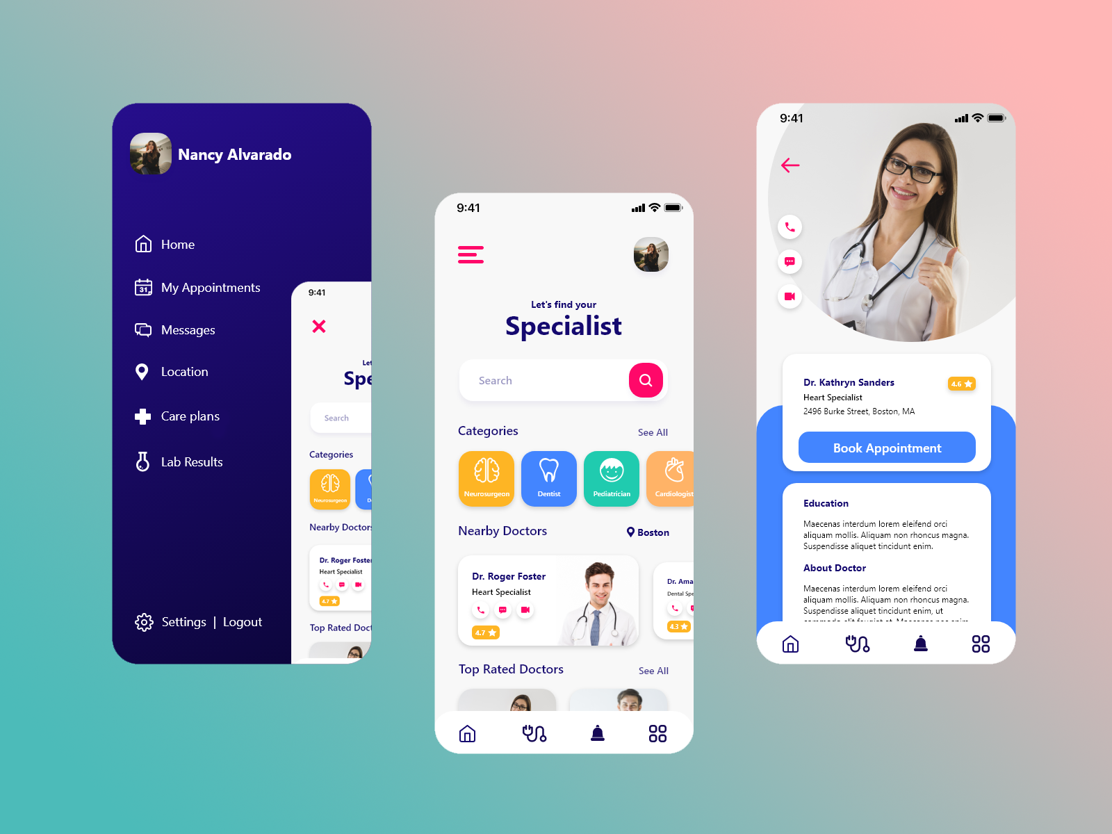Doctor Appointment App Medical App By Ali Tobal On Dribbble