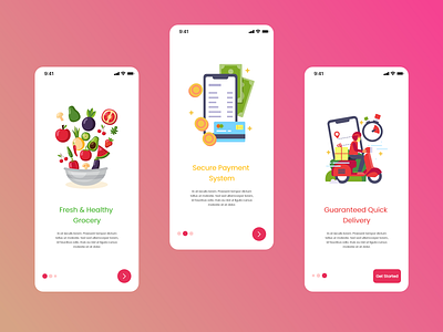 Order Healthy Grocery - Onboarding Screens