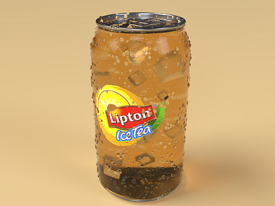 Lipton transparent can 3d