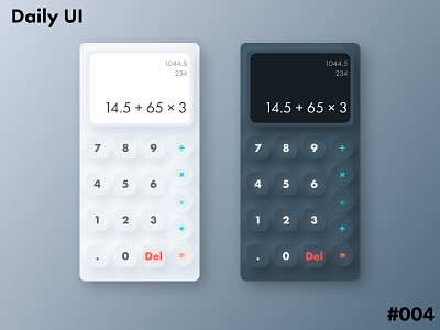 Daily UI 004 004 calculator challenge dailyui design neumorphic neumorphism ui