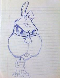 Angry Rabbit cartoon drawing illustration rabbit