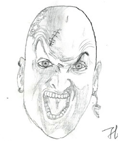 Carmageddon bald carmageddon drawing illustration max pencil scar tattoo