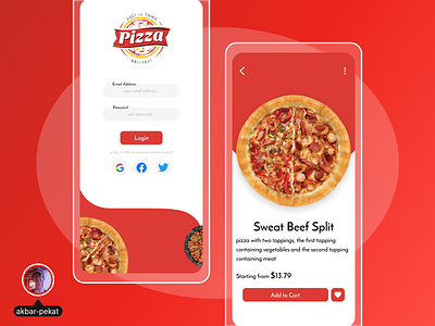 Order Pizza App UI Design akbarpekat design figma mobile ui