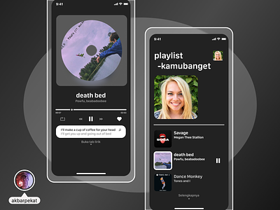 Music Player UI Design akbarpekat design figma mobile ui
