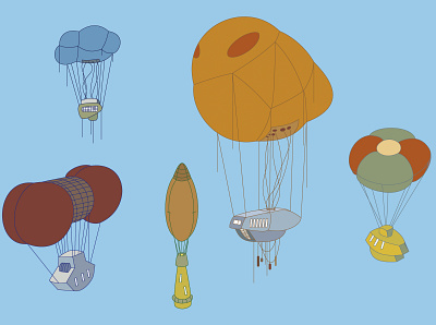 Air balloon air balloon fly illustration travel travelers vector