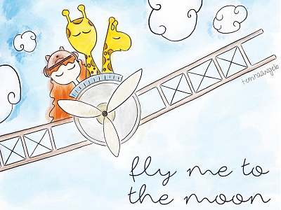 fly me to the moon... design doodle drawing illustration sketch