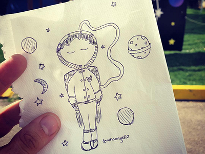 Astronot design doodle drawing illustration sketch sketchbook