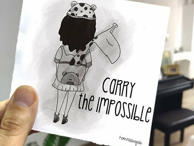Carry The Impossible doodle drawing illustration sketch