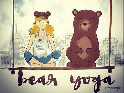 Bear Yoga design doodle drawing illustration sketch sketchbook vector