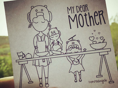 My Dear Mother doodle drawing illustration mom sketch