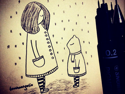 Rain and Rain design doodle graphic illustration rain sketch