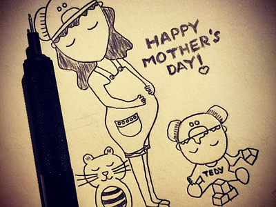 Happy Mother's Day design doodle drawing graphics iilustration mother mothersday paint