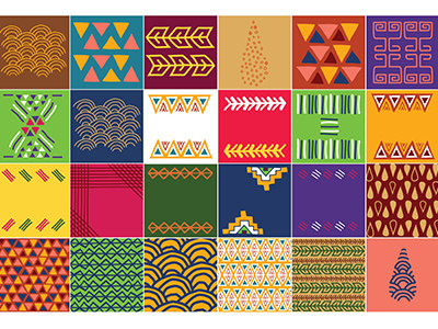 Drops - Beach Bar // Patterns aztec beach bar branding colourful geometric handmade logotype patterns warm