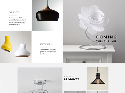 Lamps landing page colors design image lamps lines minimal modern neat sleek text