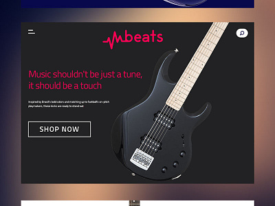 mmbeats guitar Landing page beat colors design guitar image minimal modern sleek text website