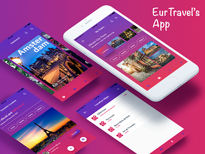 EurTravels App app color colors design experience interaction minimal mobile sleek travel