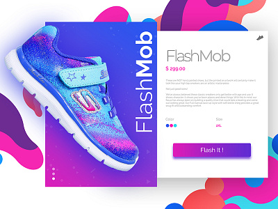 FlashMob app blue design experience gradient interaction minimal shoes typography ux