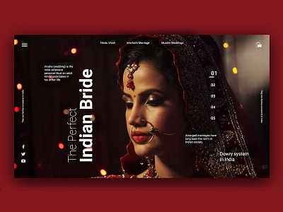 Perfect Indian Bride bride design experience interaction minimal text typography ui ux website