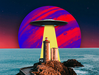 Julio Verne lo escribió collage collage art collage digital faro jupiter planetary surrealismo