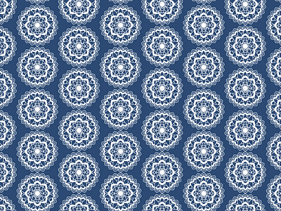 Mandala Pattern_Blue pattern design vector