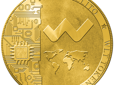 Realistic Gold crypto coin design