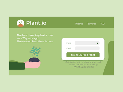 Plant.io Sign Up Page branding dailyui ui ux web design