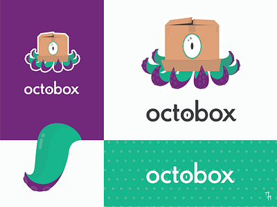 Octobox branding creatures cute design flat icon illustration logo octobox octopus octopus logo sticker sticker design vector website