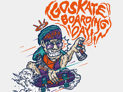 Go SK8 Day curiousboy digital graphic design illustration sk8 skateboarding skateboardingday subculture