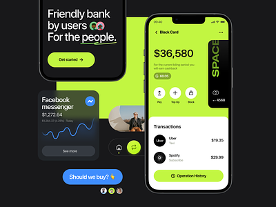 Modern banking app account balance bank card banking banking app cashback finance financial app fintech glassmorphism interface investment money neobank payment startup trading transaction ui ux