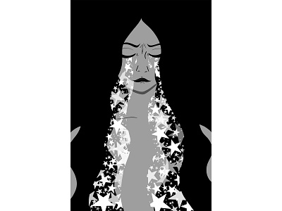 Sobbing Stars black and white design graphic design illustration illustrator mental health illustration procreate