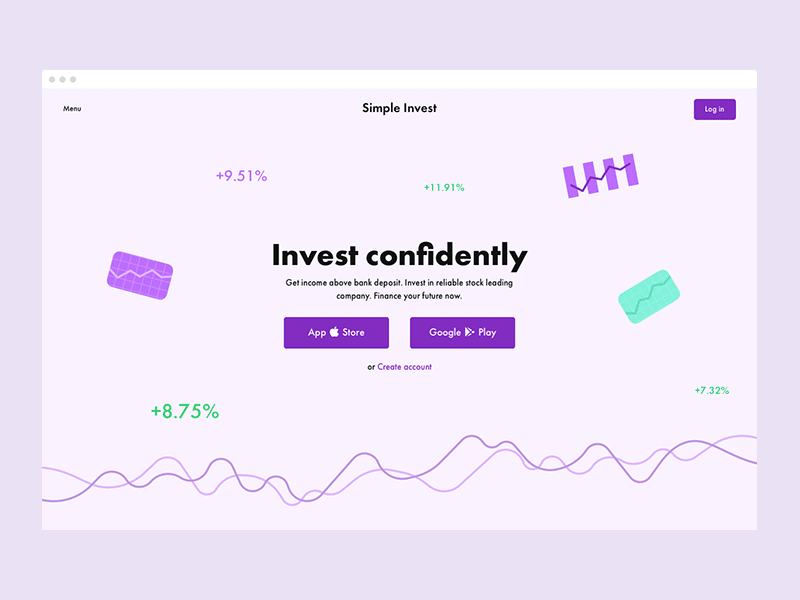 Website concept for investment service animation finance flat investment minimal typography ui ux web website