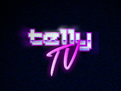 telly TV logo 80s brand gaming logo retro twitch