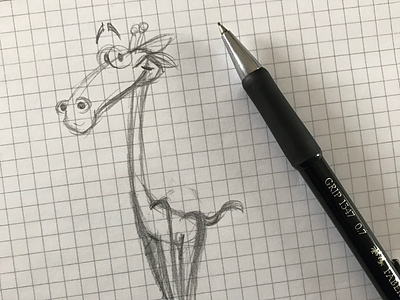 The "Paulchen" mascot sketch for undpaul agency brand drupal giraffe illustration mascot sketch undpaul