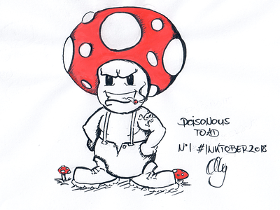 Inktober 2018 Nr. 1 - Poisonous aquarel drawing illustration inktank inktober inktober 2018 mushroom nerdy poisonous toad