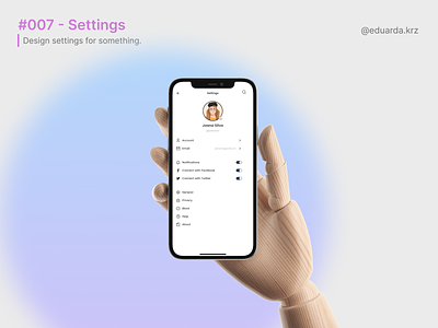 Daily UI Challenge::007 - Settings app graphic design ui