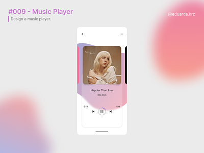 Daily UI Challenge::009 - Music Player daily design graphic design ui