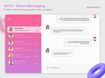 Daily UI Challenge::013 - Direct Messaging