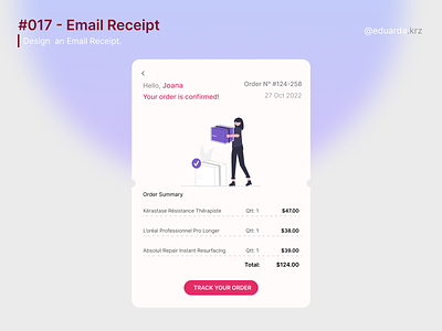Daily UI Challenge::017 - Email Receipt daily design graphic design ui