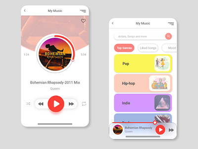 Minimal Music Player minimal ui ux adobexd photoshop