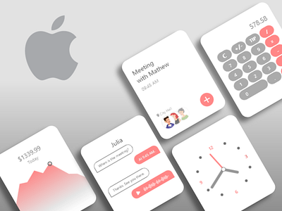 Apple Watch UI Redesign app apple apple watch application branding clean design flat illustrator ios minimaluiuxadobexdphotoshop ui ux vector watch