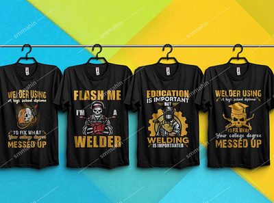 WELDER T-SHIRT DESIGN BUNDLE adobe illustrator adobe illustrator cc branding design graphic design logo t shirt t shirt design t shirt illustration t shirt mockup t shirts typography welder welding welding t shirt