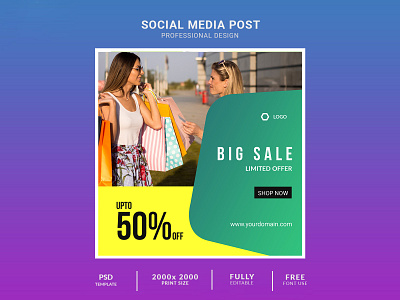 Social Media Post Banner PSD Template