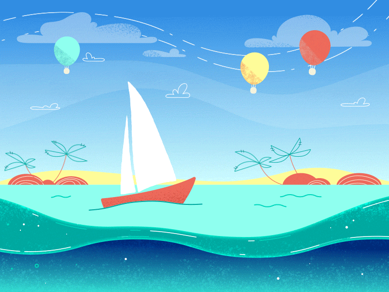 Island Sailing Boat ae after effects animation character course free motion design study