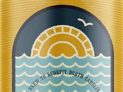 Unused Beer Label beer can design hurricane relief line illustration north carolina
