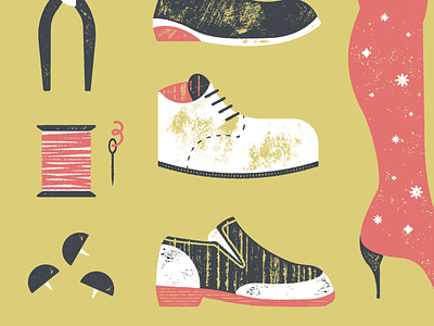 Boots cobbler illustration shoes texture