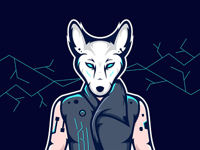 Dog Cyberpunk animation artwork branding cyberpunk design dog graphic design illustration mascot nft nft art vector