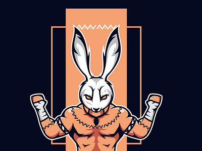 Bunny Fighter artwork background branding bunny design fighter graphic design identity illustration logo mascot nft nft art rabbit vector