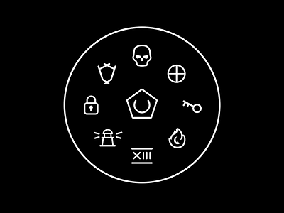 Gate Perimeter Exodus Icons badge icons lines logo shapes